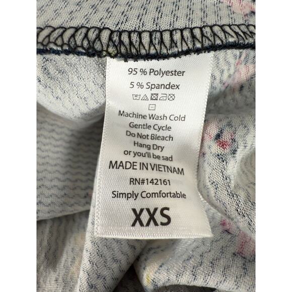 LuLaRoe Size XXS Floral Scoop Neck Stretchy Knee Length Dress Short Sleeve - Picture 8 of 9